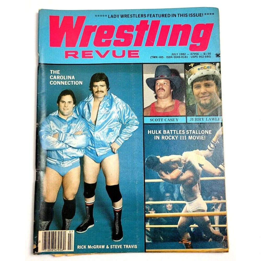 WRESTLING REVUE - JULY 1982 - CAROLINA CONNECTION / JERRY LAWLER / HULK HOGAN
